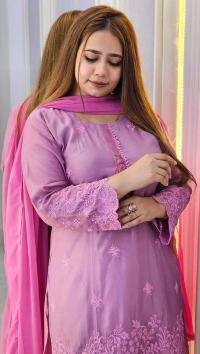 Cotton Embroidery Three Piece