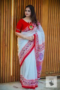Half Silk Sharee with Blouse Piece