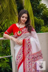 Half Silk Sharee with Blouse Piece