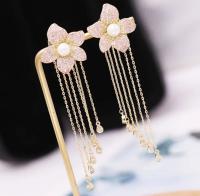 Multi Chain Flower Earring