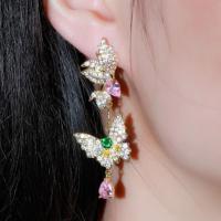 Drop Pink Butterfly Earrings