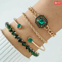 Green Stone Bracelet Set