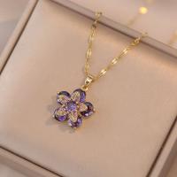 Luxury flower stainless steel necklace