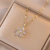 Luxury flower stainless steel necklace