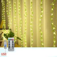 Artificial Leaf Willow Vines Lights String Garland