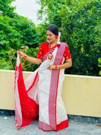 Half Silk Sharee with Blouse Piece
