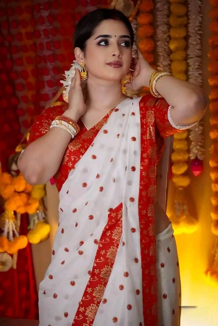 Half Silk Sharee with Blouse Piece