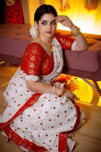 Half Silk Sharee with Blouse Piece