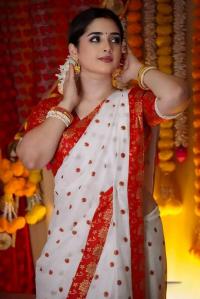 Half Silk Sharee with Blouse Piece