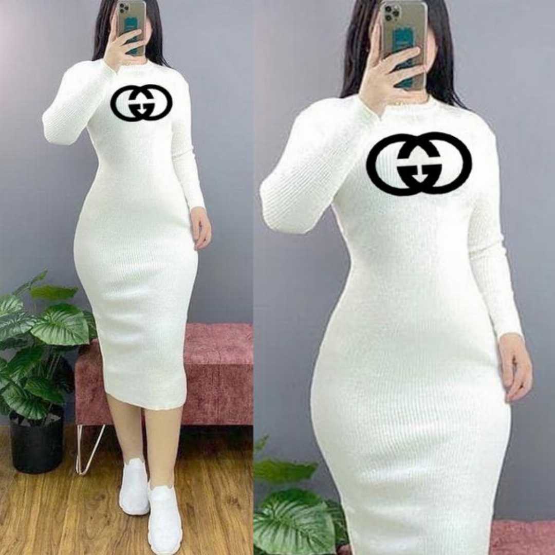 Long Sleeved Midi Bodycon Dress 15114
