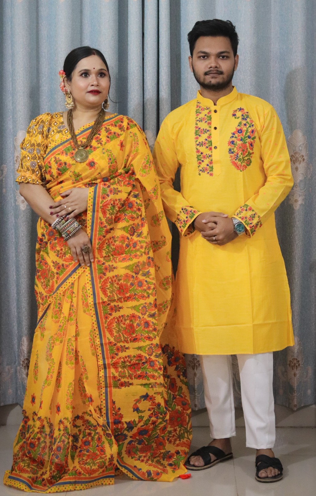 Sharee Panjabi Couple Set (No Blouse Piece)