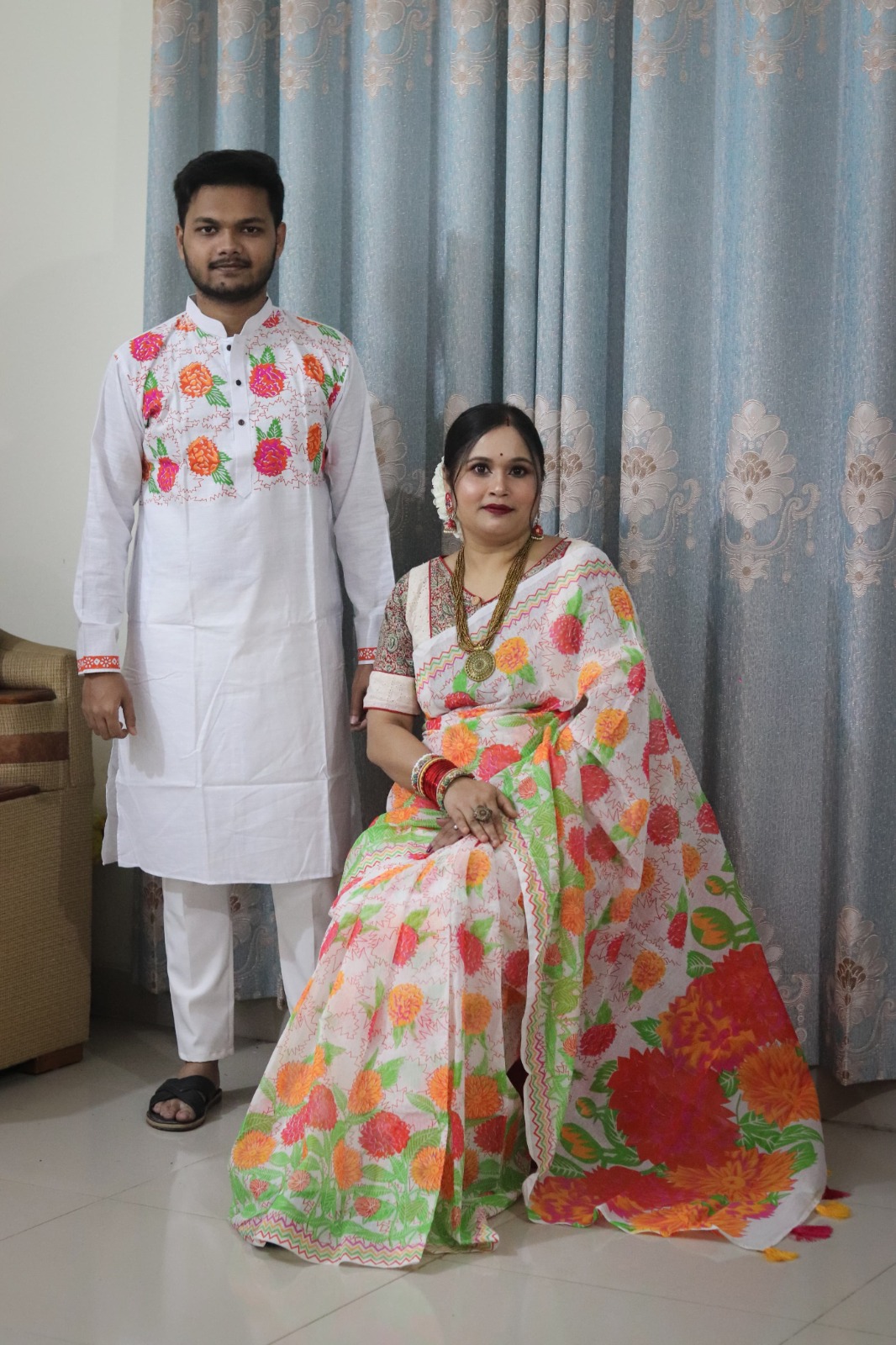 Sharee Panjabi Couple Set (No Blouse Piece)