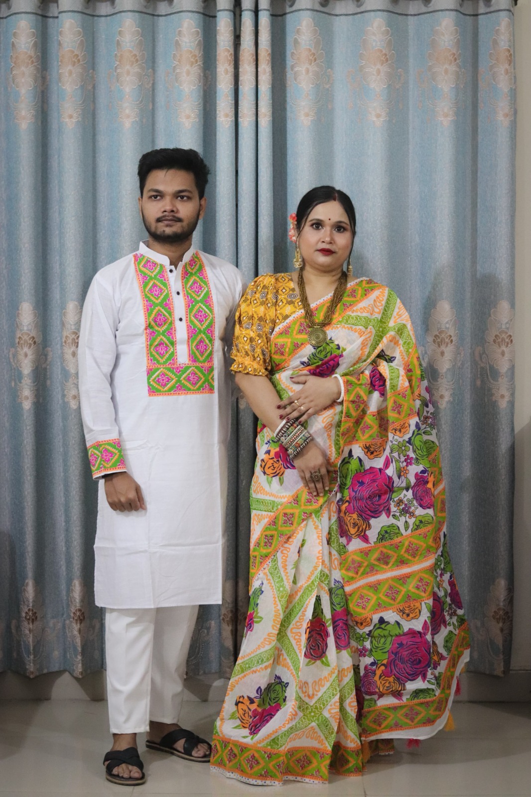 Sharee Panjabi Couple Set (No Blouse Piece)