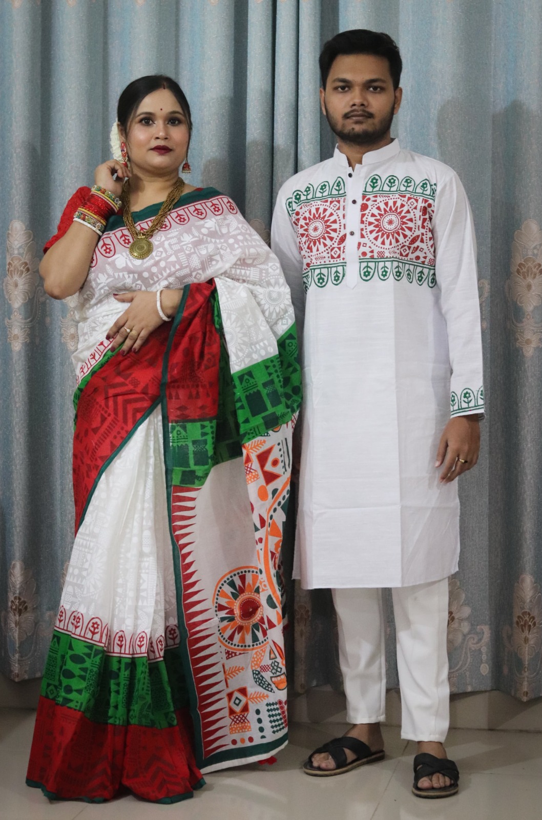 Sharee Panjabi Couple Set (No Blouse Piece)