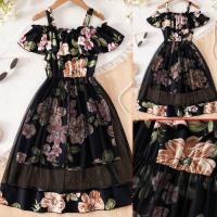 Flower Gown Elegant  Floral Fit Dress for Girls with Belt