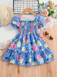 Flower Gown Elegant  Floral Fit Dress for Girls with Belt