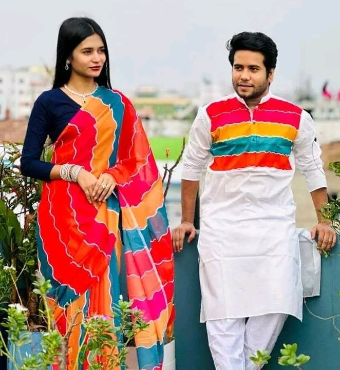 Georgette Sharee and Panjabi Couple Set