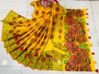 Half Silk Sharee and Cotton Panjabi Couple Set