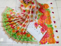 Half Silk Sharee and Cotton Panjabi Couple Set