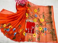 Hand Print Sharee Panjabi Couple Set