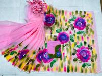 Hand Print Sharee Panjabi Couple Set