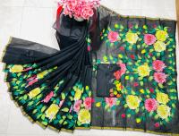 Hand Print Sharee Panjabi Couple Set
