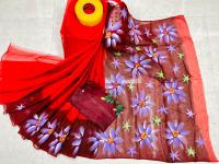 Hand Print Sharee Panjabi Couple Set
