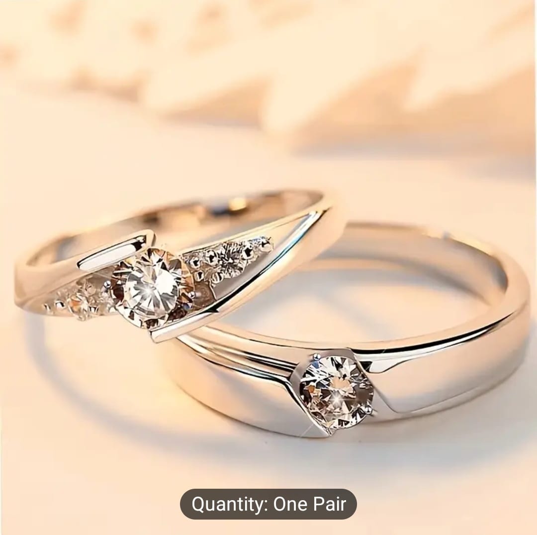 Silver Alloy Finger Ring for Couple (1 pair)