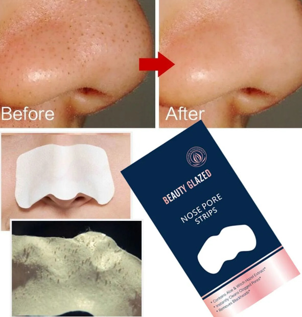 5 Pics Set of Beauty Glazed Nose Pore Strips Blackhead Remover