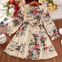 Flower Gown Elegant Floral Fit Dress for Girls with Belt