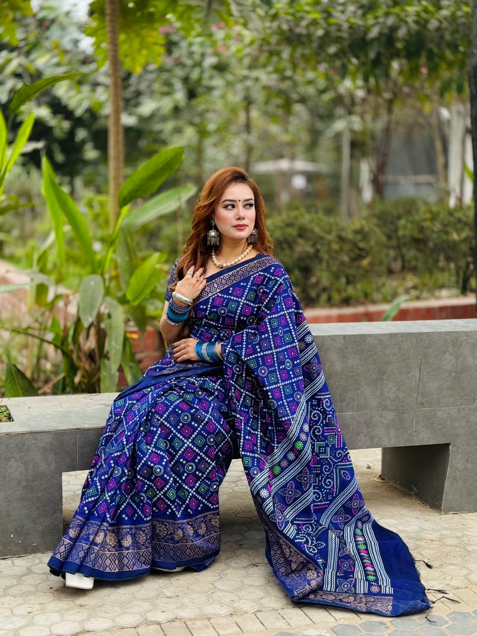 Dhupian Silk Sharee with Blaus Piece