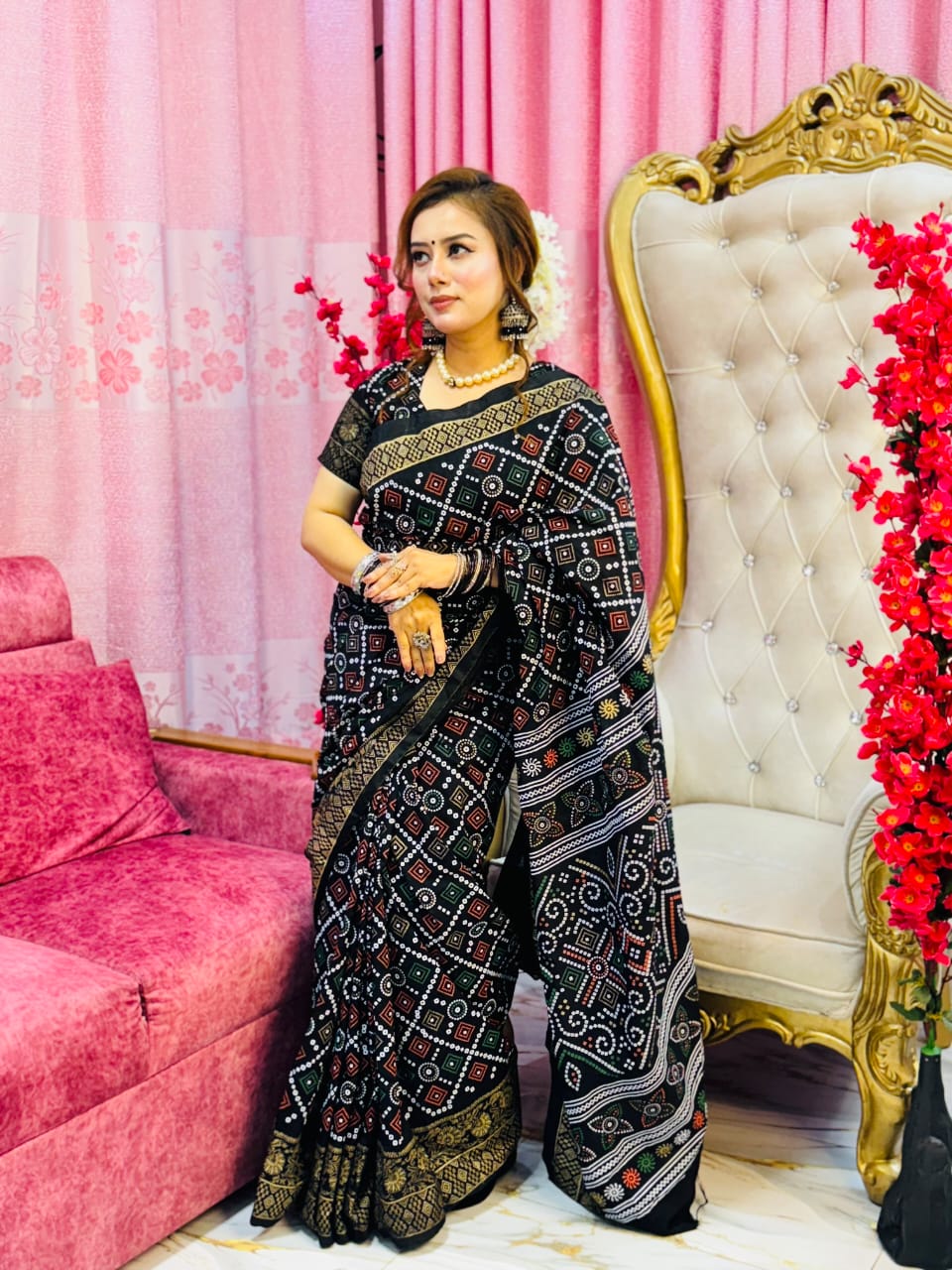 Dhupian Silk Sharee with Blaus Piece