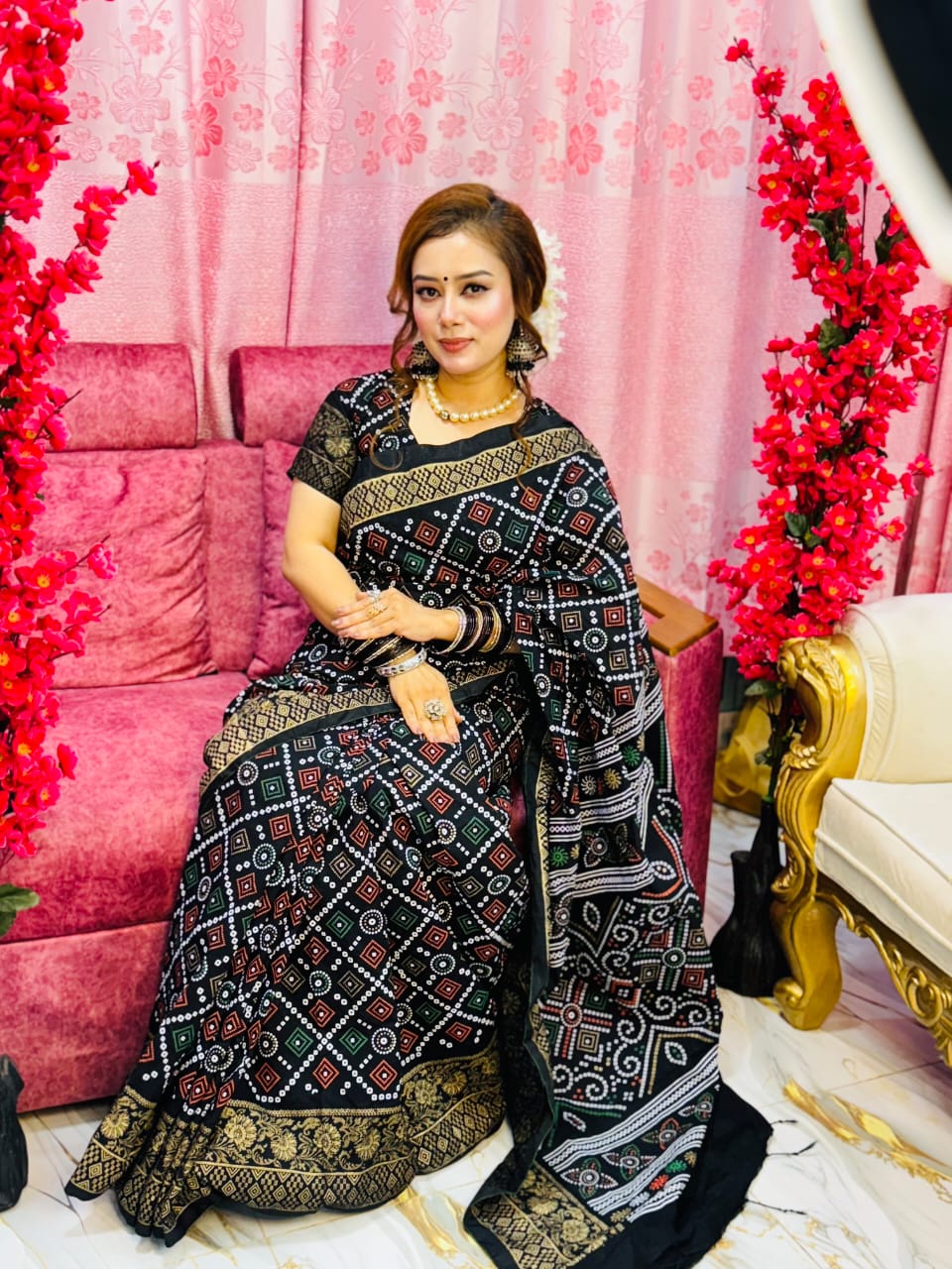 Dhupian Silk Sharee with Blaus Piece