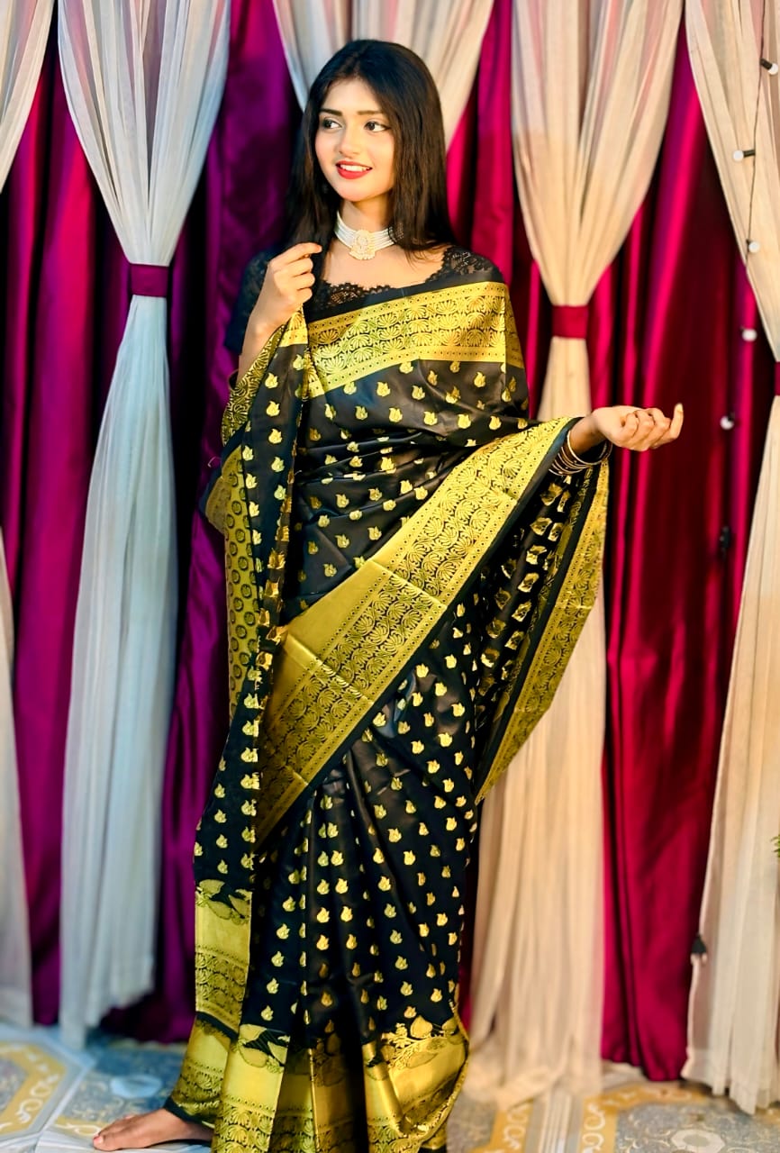 Soft silk katan sharee