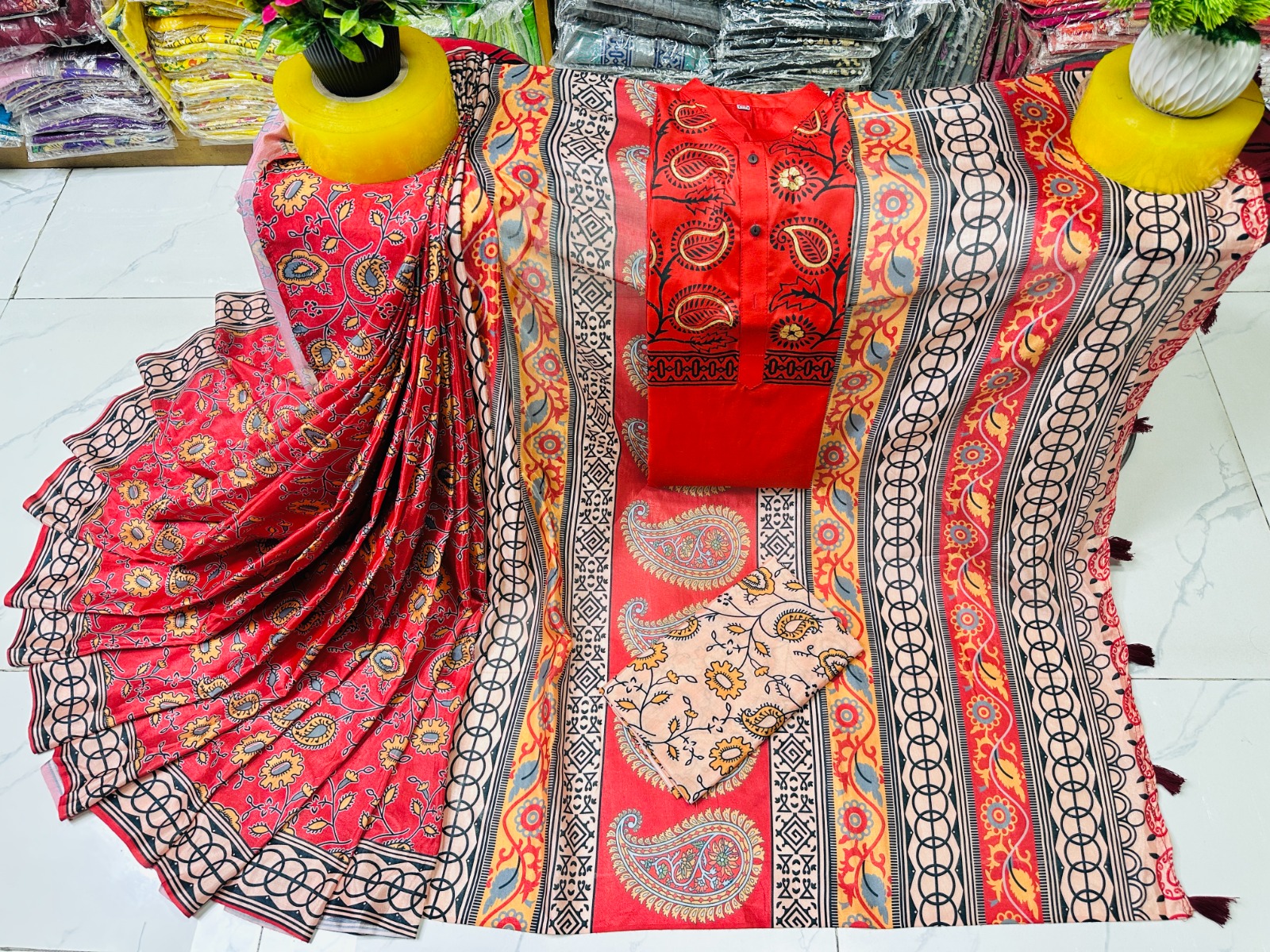 Sharee Panjabi Couple with Blouse Piece