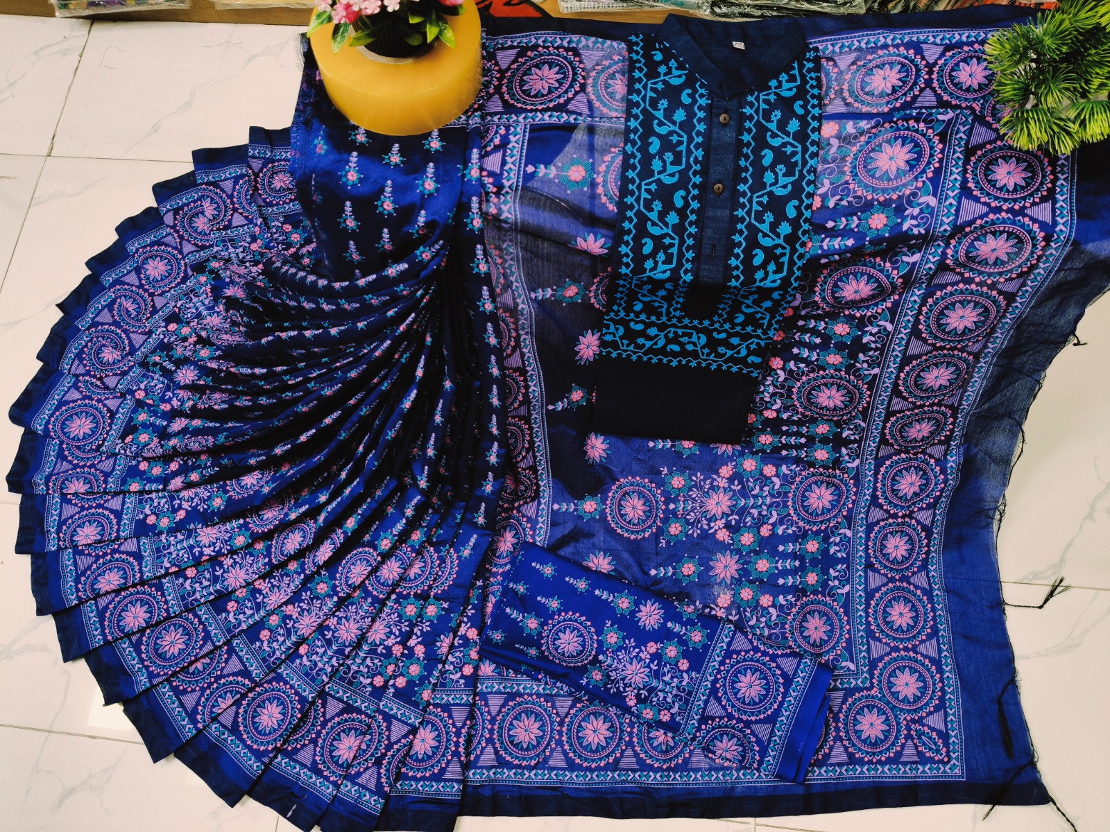 Sharee Panjabi Couple with Blouse Piece