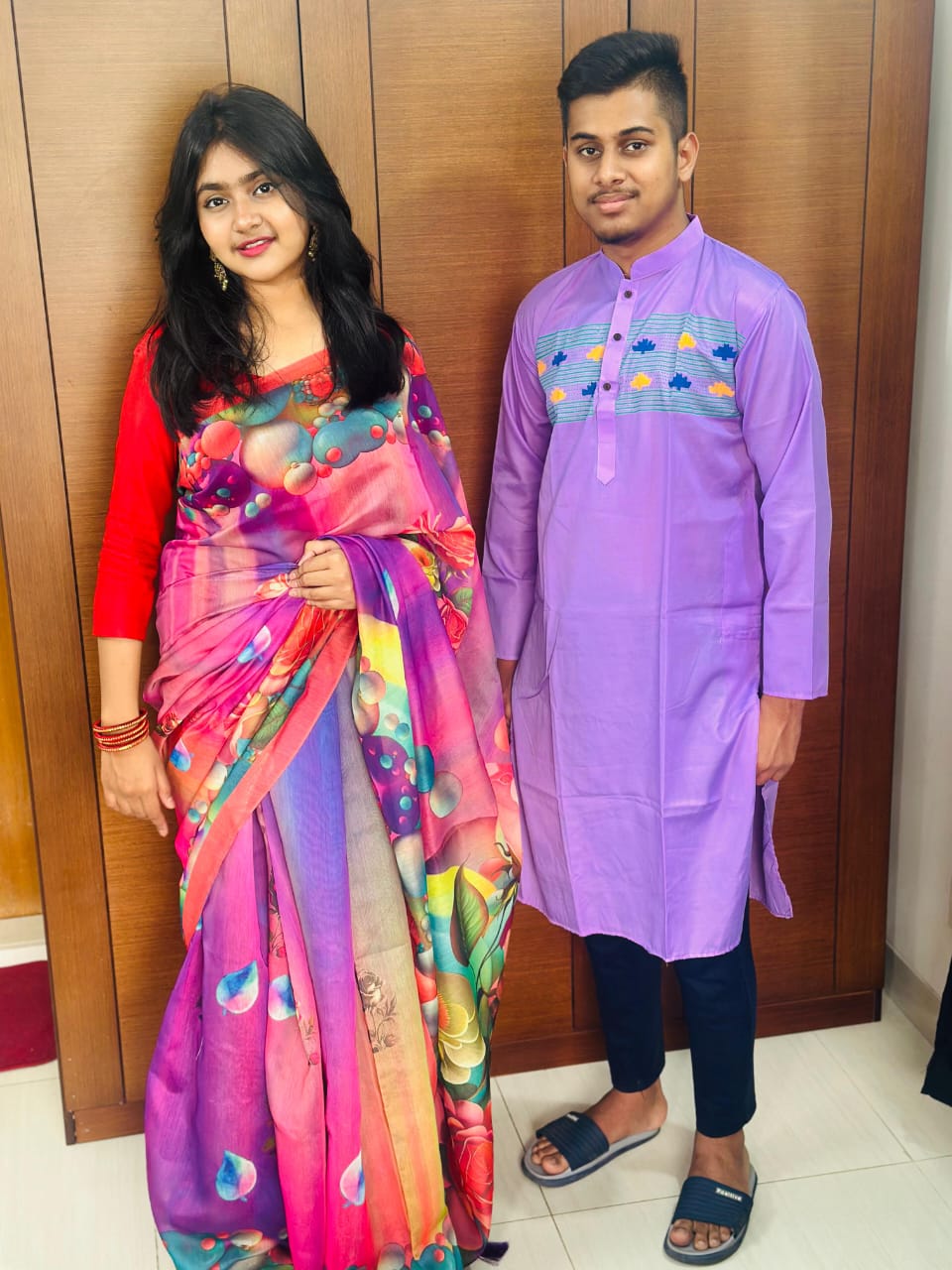 Sharee Panjabi Couple with Blouse Piece