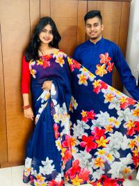 Sharee Panjabi Couple with Blouse Piece