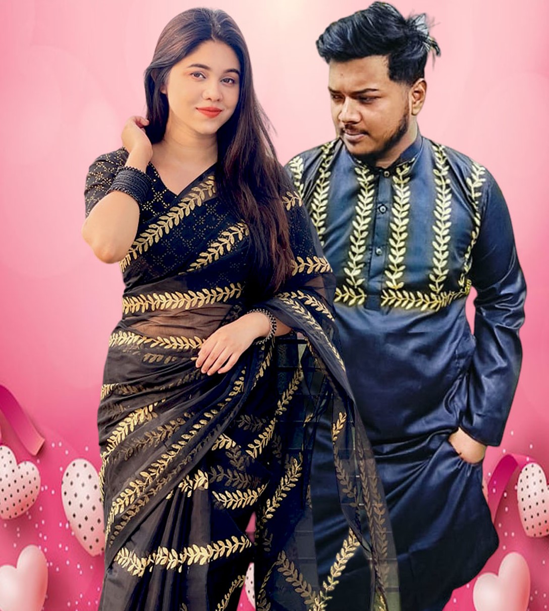 Sharee Panjabi Couple with Blouse Piece