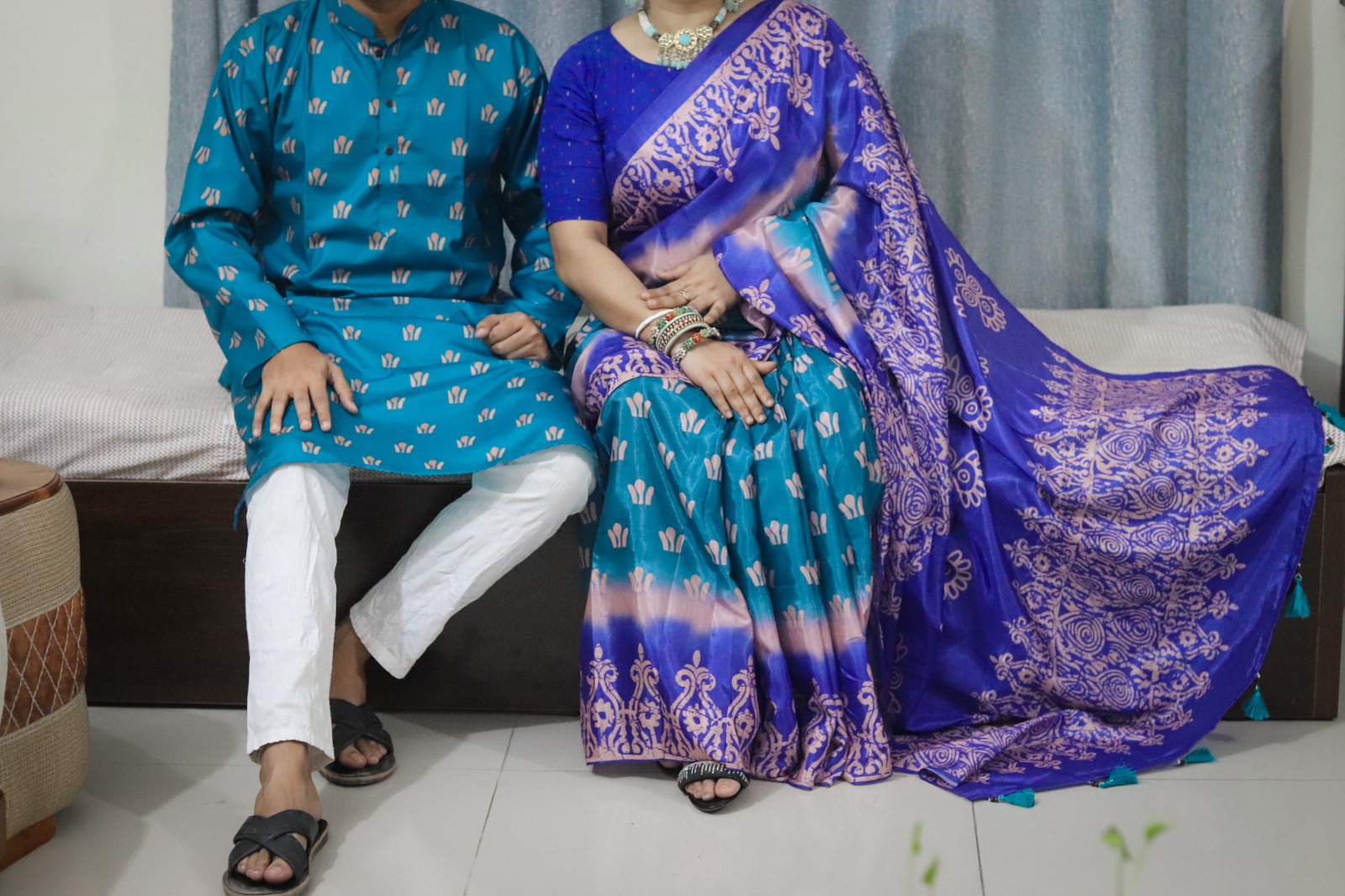 Sharee Panjabi Couple with Blouse Piece