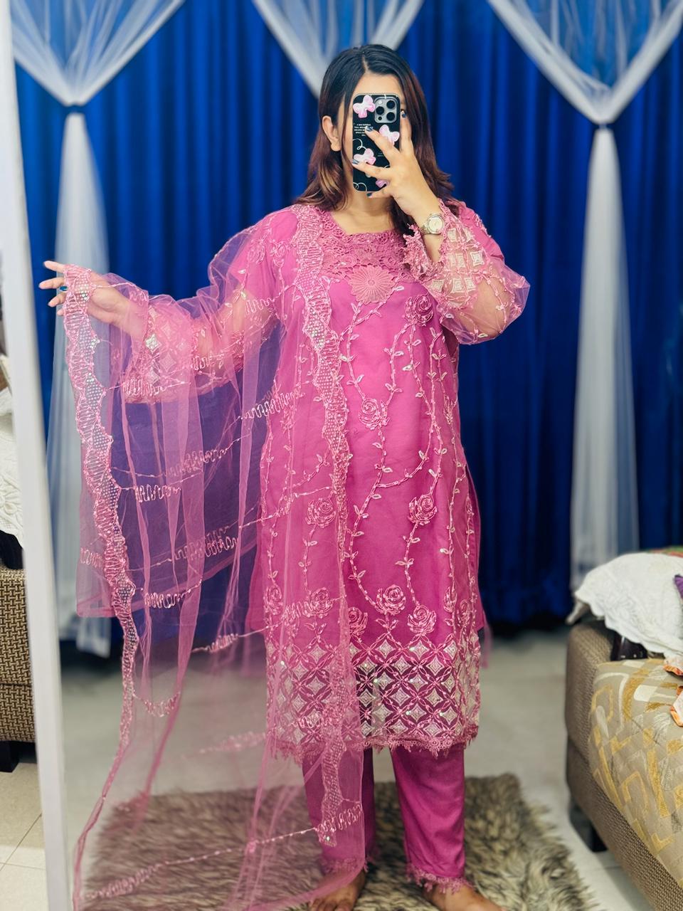 Pakistani Soft Net Sequence Three Piece