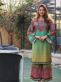 ডিজিটাল প্রিন্ট চেরি সিল্ক টু-পিস সেট