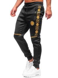 Black Cargo Stripe Sweatpants Joggers