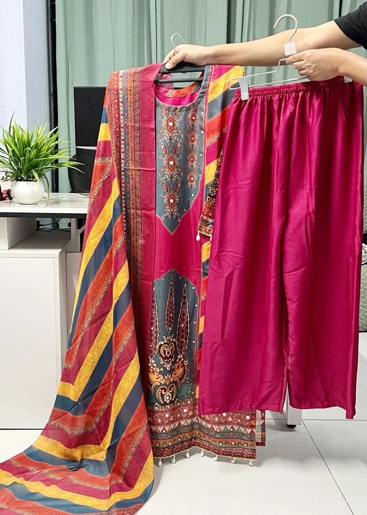 Georgette Readymade Three Piece