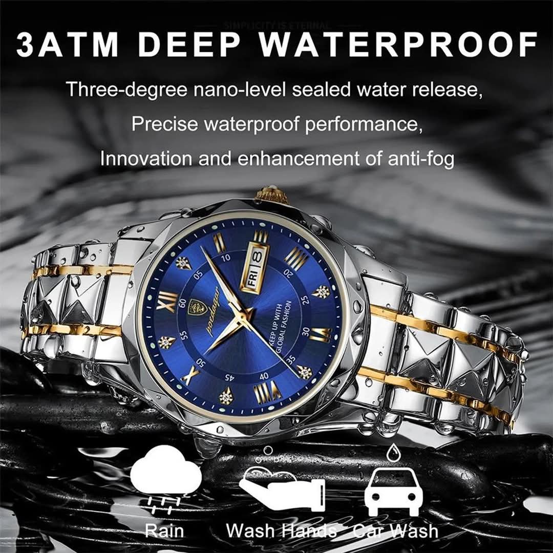 POEDAGAR 615 Diamond Cut Watch For Men