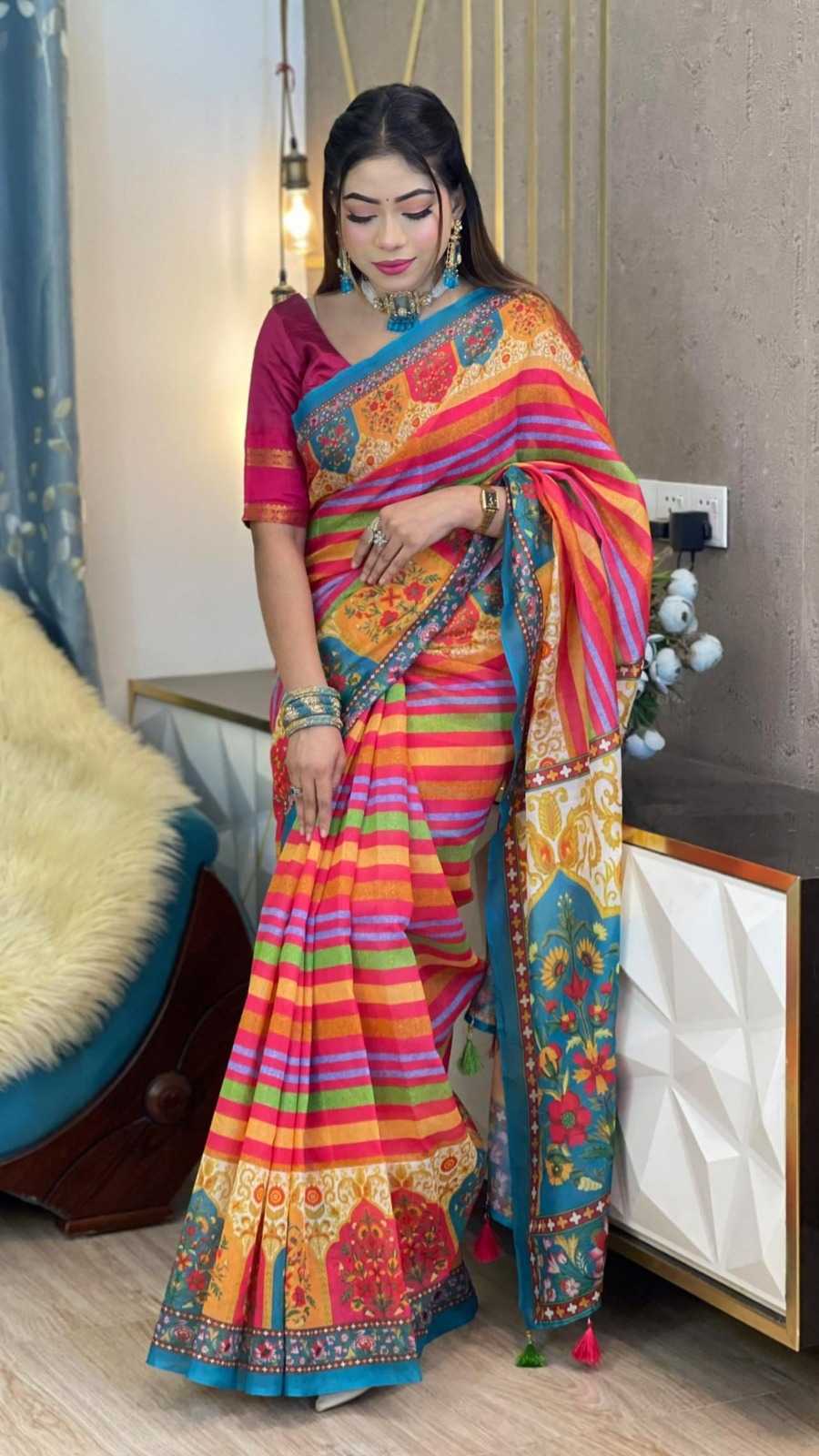 Digital Print Sharee with Blouse Piece