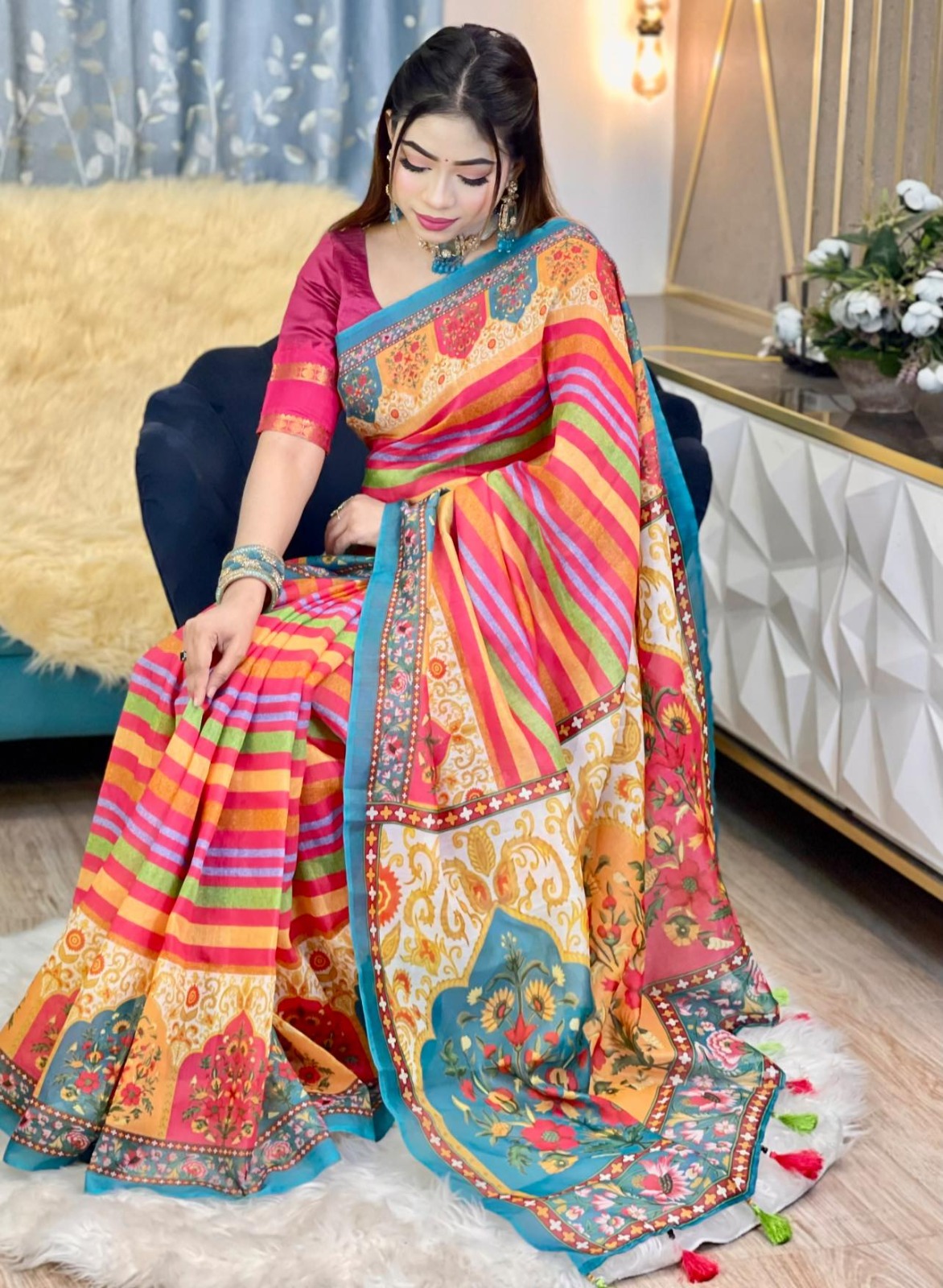 Digital Print Sharee with Blouse Piece