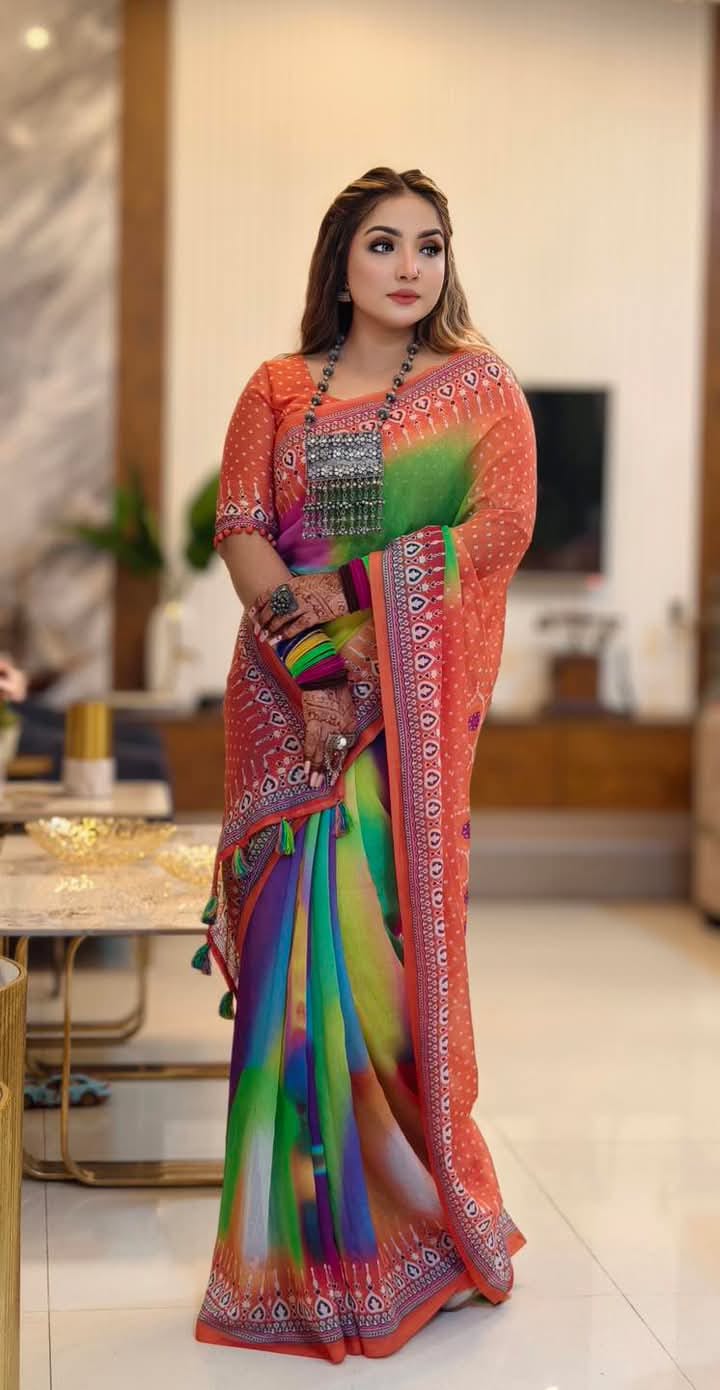 Digital Print Sharee with Blouse Piece
