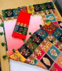 Stone and Digital Print Sharee with Blouse Piece