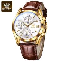Stylish OLEVS Leather Band fashionable watch